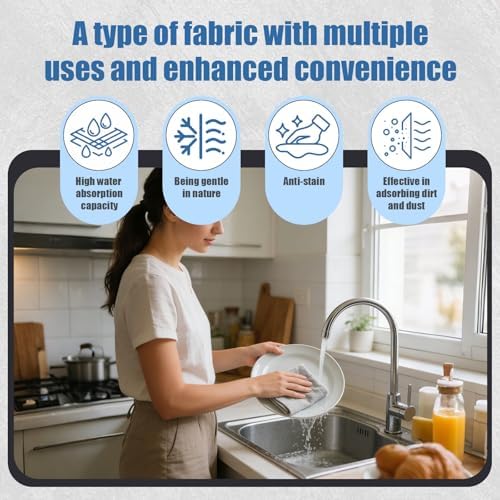 Reusable Microfiber Cleaning Cloths, 11x11 Inches, Lint Free, Highly Absorbent - Image 3