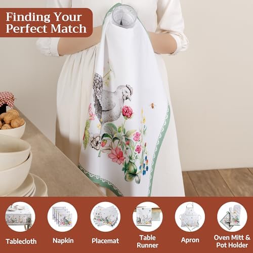 Maison d' Hermine Kitchen Towels Set of 3 Reusable 100% Cotton 27.50" x 20" - Image 4