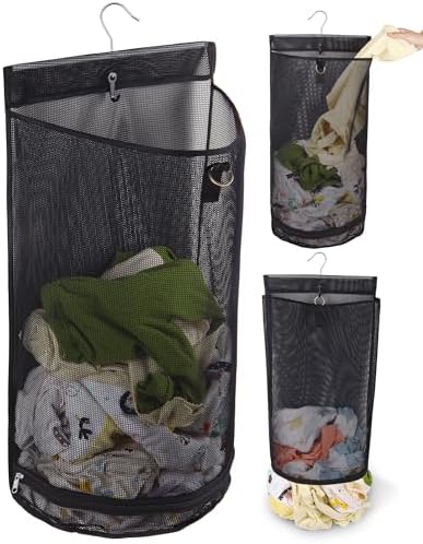 Hanging Collapsible Mesh Laundry Hamper by GUMQDD