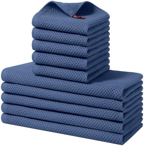 Homaxy 10 Pack 100% Cotton Kitchen Towels and Dishcloths Set by Homaxy