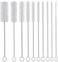 Long Straw Brush, Nylon Pipe Tube Cleaner 8-ihch 10 Different Diameters Set of by DESIN