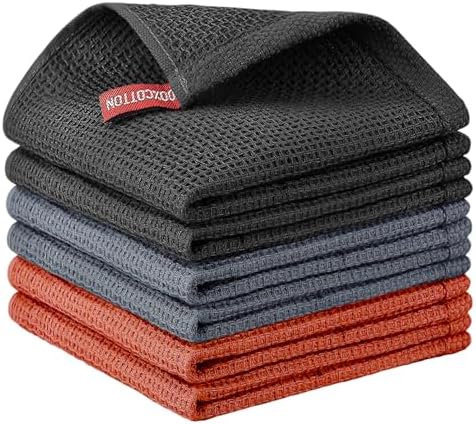 Nialnant 6 Pack Kitchen Towels, 100% Cotton Dish Cloth by Nialnant