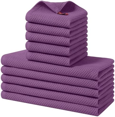 Homaxy 10 Pack 100% Cotton Kitchen Towels and Dishcloths Set by Homaxy