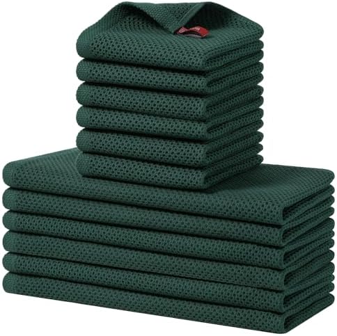 Homaxy 12 Pack 100% Cotton Kitchen Towels and Dishcloths Set by Homaxy
