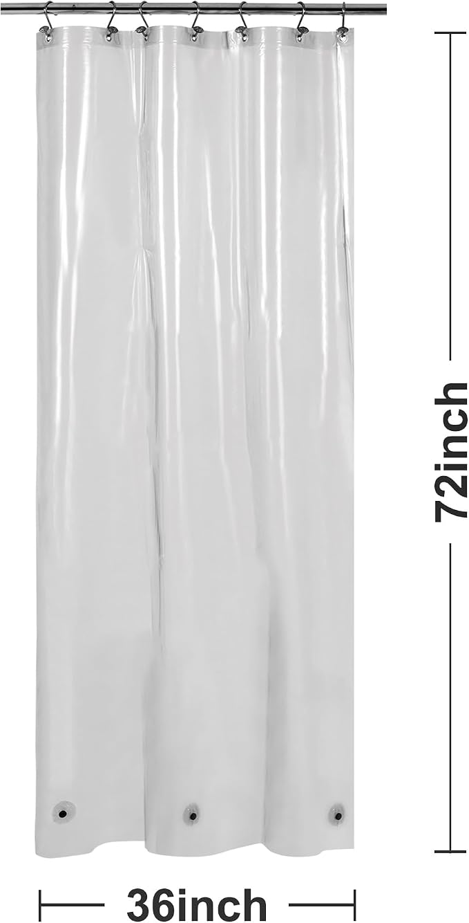 Barossa Design Clear Black Stall Shower Curtain Liner 36x 72 - Image 7