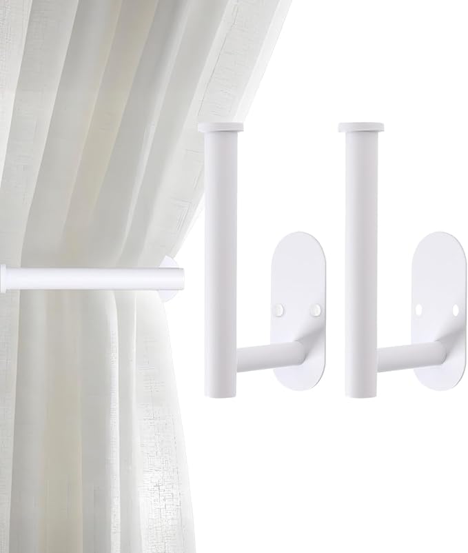 Curtain Tiebacks Hooks Wall Mounted, Curtain Holdbacks Screw-in, Curtain Holders by Hoousuper