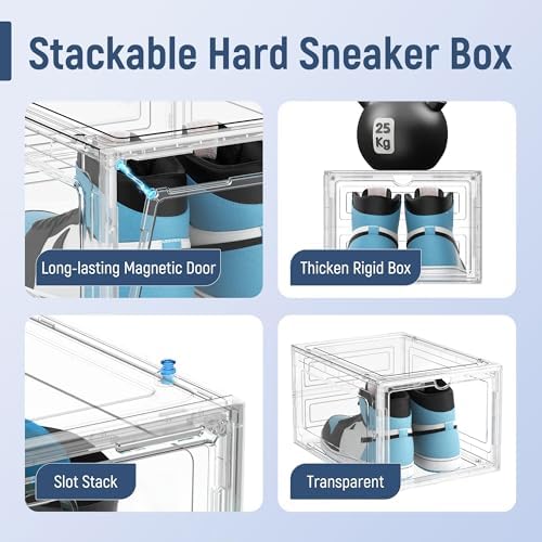 10 Pack Thickened Clear Stackable Shoe Organizer - Image 4