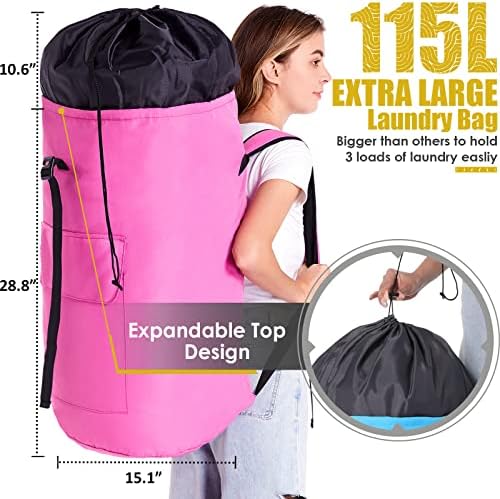 Backpack Laundry Bag, 115L Heavy Duty Extra Large College Laundry Backpack - Image 3