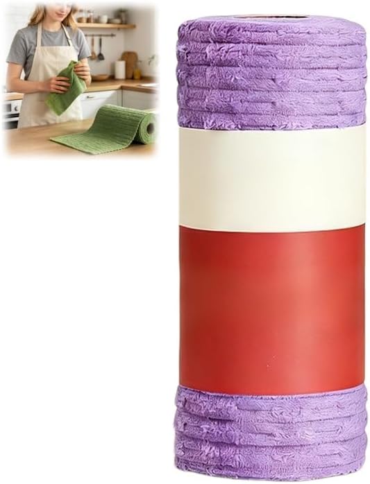 Multipurpose Reusable Tear-Off Cleaning Cloth Roll, 40 Pack Ribbed Microfiber by Unknown