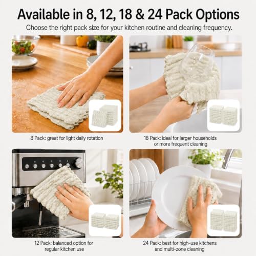 kimteny Microfiber Dish Cloths for Washing Dishes 18 Pack - Image 7