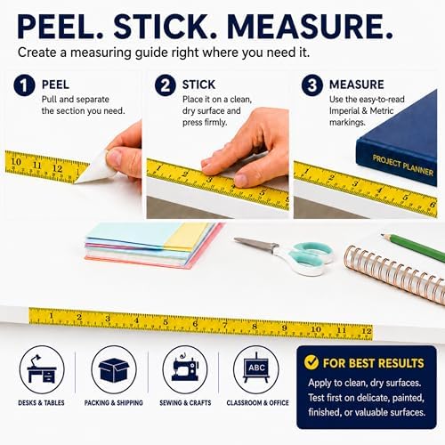 ChromaLabel Adhesive Measuring Tape, 1 Inch x 13.9 Yards - Image 3