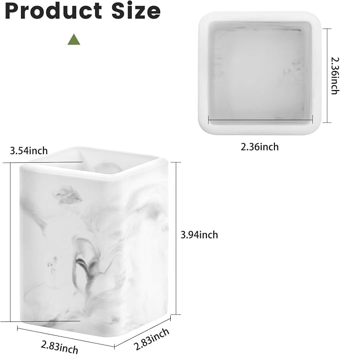 Luxspire Toothbrush Holders, 2 Pack, Marble | Fast Drying, Diatomaceous Earth - Image 8