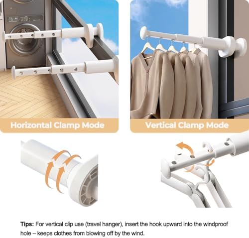 Portable Travel Clothes Drying Rack, Clamp-On No-Drill Hanger - Image 6