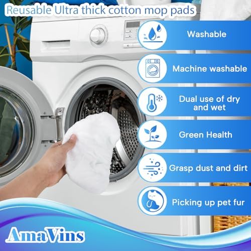 5 Pack Reusable 100% Cotton Mop Pads Compatible - Image 5