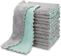 AIDEA Kitchen Dishcloths, 12 PK Absorbent Dish Towels Coral Fleece 6"x10.4" by AIDEAHOME