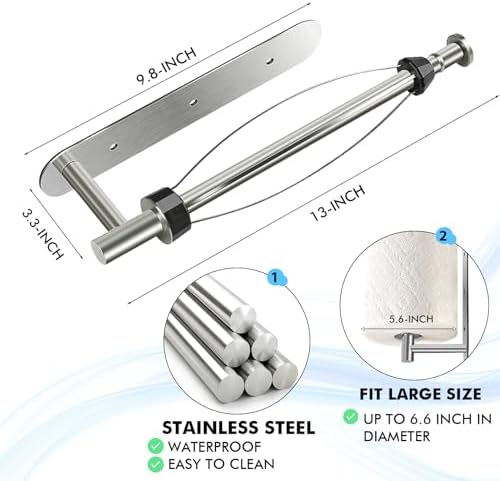 KIHOGEM Magnetic Paper Towel Holder, One Hand Operable - Image 4
