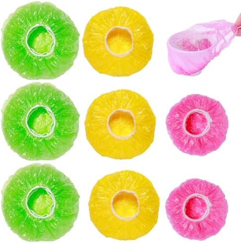 Mwellewm 180Pcs Elastic Bowl Covers Saran Wrap Plastic Reusable Food Covers by Mwellewm