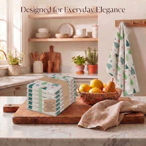 Urban Villa Kitchen Towels Cotton Dish Towels 20”x30” Grn Tree Print - Image 5