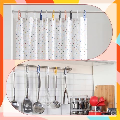 CroBlissful Bohemian Color 12 Pcs Jumbo Paper Clips Shower Curtain Hooks Rings - Image 3