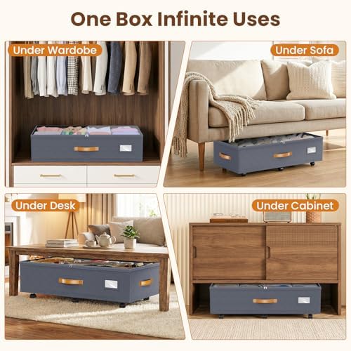 Budding Joy 80L 2 Pack Adjustable Under Bed Storage Containers - Image 7