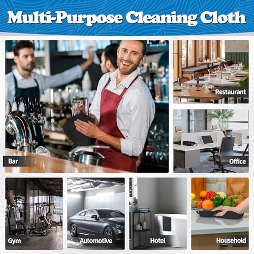 FIXSMITH Microfiber Cleaning Cloth, Shop Towels Bulk, 24 Pack Black Microfiber - Image 7