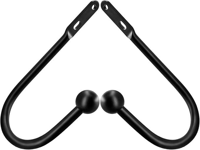 VRSS 6" L x 3" W Wall Mount Curtain Tiebacks Drapery Holdbacks Black, Simple - Image 4