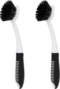 Dish Brush with Handle, 2 Pack Scrub Brushes by HileSwan
