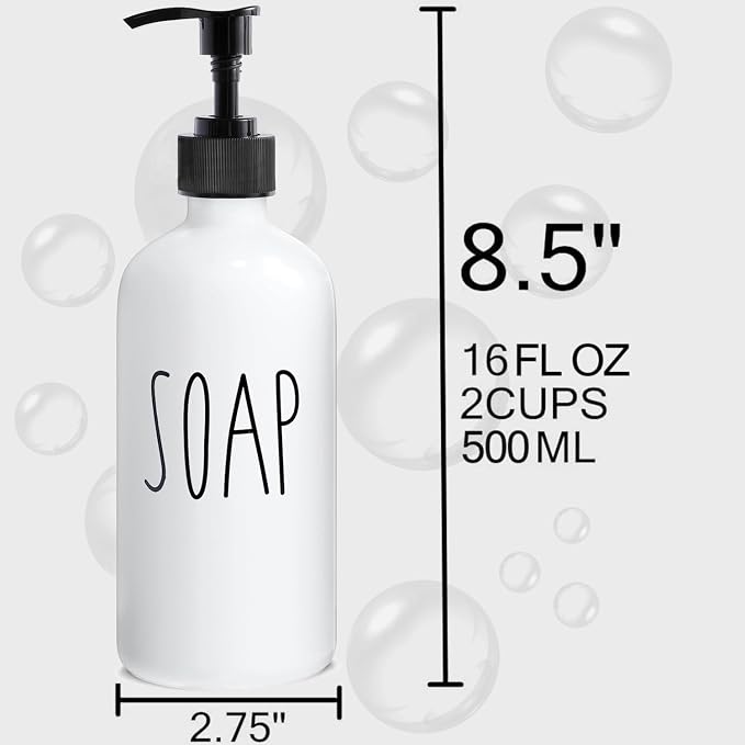 MOMEEMO White Soap Dispenser Bathroom Set | Contains Hand and Lotion Dispenser - Image 2