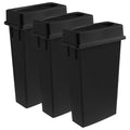 3 pack 23 Gallon Waste Bin with Swing Lid, Heavy-Duty Trash Can, Slim Rectangular Garbage Bin, Durable Waste Container, Recycling Bin, Plastic Wastebasket for Kitchen, Garage, Restaurants, Office