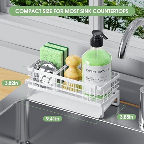 Kitchen Sink Caddy, Rustproof Self-Draining Sponge Holder - Image 2