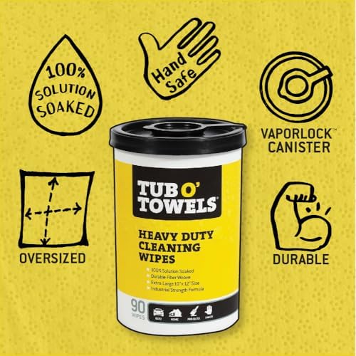 Tub O' Towels Heavy-Duty Multi-Surface Cleaning Wipes – Extra-Large 10" x 12" - Image 2