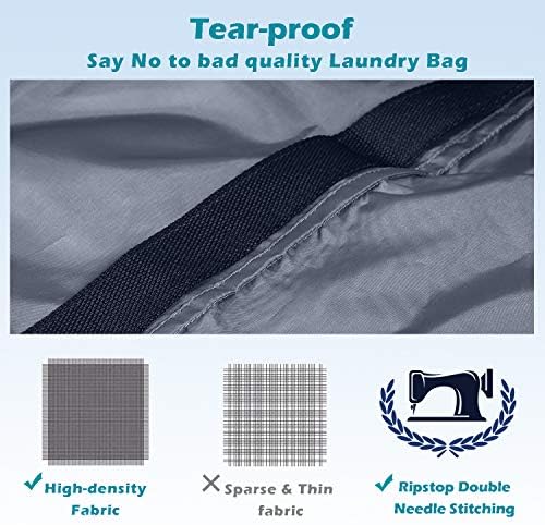 Coomee Heavy Duty Laundry Bag, 2 Pack XL Nylon Laundry Bags - Image 3