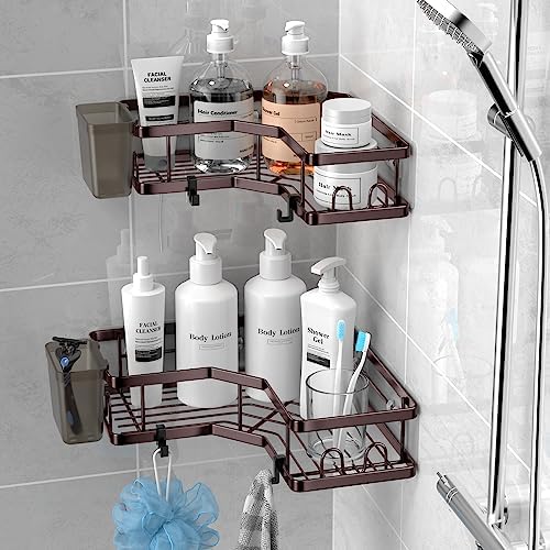 AKTECKE Shower Caddy Corner Organizer: 2Pack Adhesive Shower Shelf Essentials - Image 2