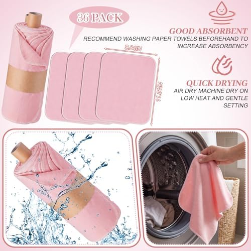 36 Pack Reusable Paper Towels Roll Cleaning Cloth - Image 5