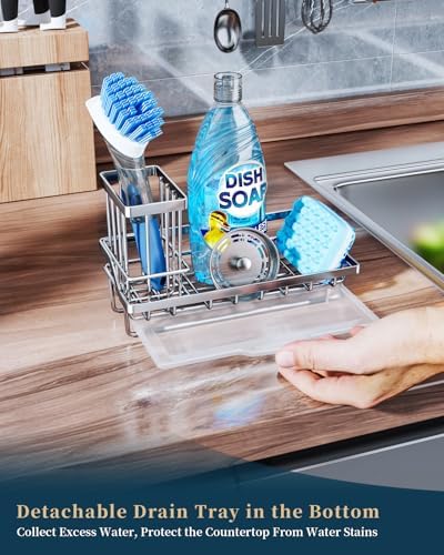 Consumest Sink Caddy, Kitchen Sponge Holder - Image 4