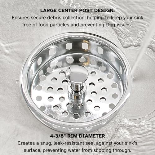 Westbrass A2165-05 4-1/4" OD Post Style Large Kitchen Basket Strainer - Image 7