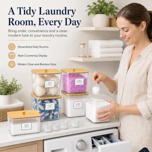 4+1 Pack Laundry Detergent Storage Containers, laundry powder container - Image 3
