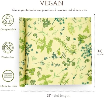 Bee's Wrap Vegan Beeswax Wrap Roll, 14 x 52 in - Image 2