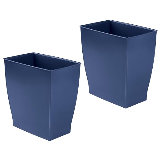 iDesign Small Plastic Bathroom Trash Can, Slim Rectangle Garbage Bin - Image 8