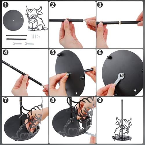 Shimeyao Highland Cow Metal Paper Towel Holder Stand - Image 3