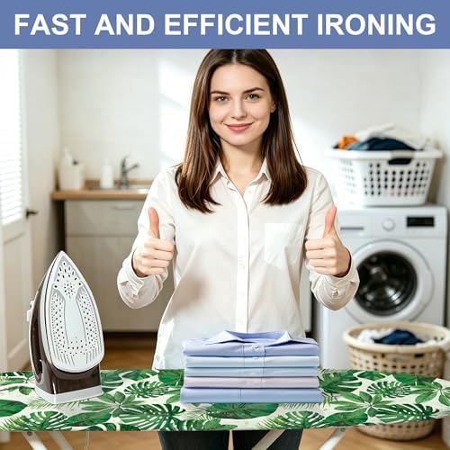 Floral Ironing Board Cover and Pad 15x54 Inch, 100% Cotton Surface Durable Iron - Image 7