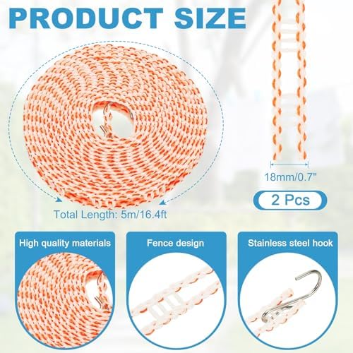 uxcell 2 Pcs Portable Travel Clothesline, 16.4ft Clothes Line Outdoors Travel - Image 2