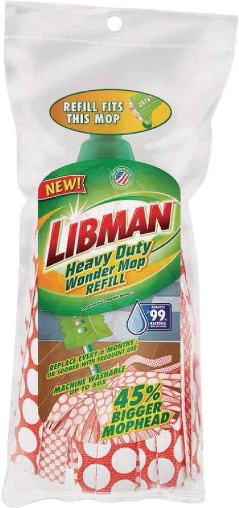 Libman Heavy Duty Wonder Mop Head Refill, Microfiber Mop Head, 1 Pack - Image 2