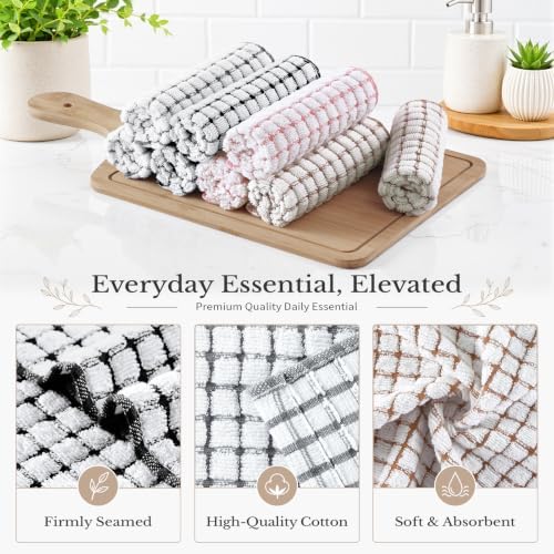 Homaxy 8 Pack Terry Kitchen Dish Cloths - Image 2