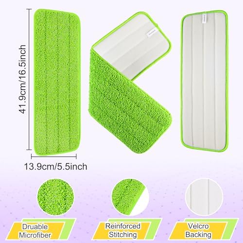 16.5 Inch Reusable Mop Pads Microfiber Spray Mop Replacement Heads - Image 3