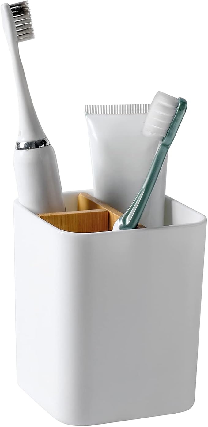 Bamboo Toothbrush Holder for Bathrooms Toothpaste Organizer by Heagoale