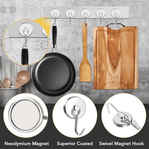MIKEDE Magnetic Hooks Heavy Duty 120LB+ Swivel Swing Strong Magnet Hook - Image 4