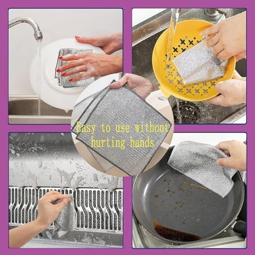 Double layer metal wire scratch free cloth, dry and wet dual-purpose metal wire - Image 4