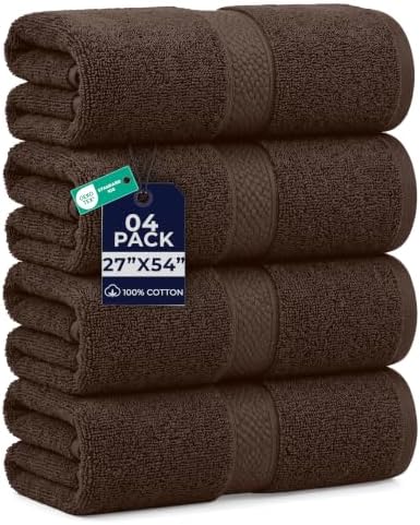 DAN RIVER 600 GSM Cotton Large Bath Towels Set of 4, 27 x 54 Inches by DanRiver