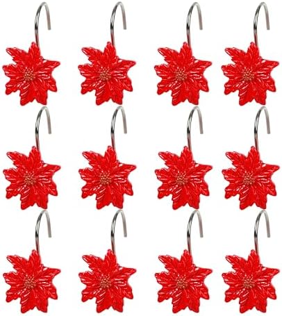 Two Fish Home Fashions Set of 12 Decorative Christmas Tree Resin Shower Curtain - Image 6
